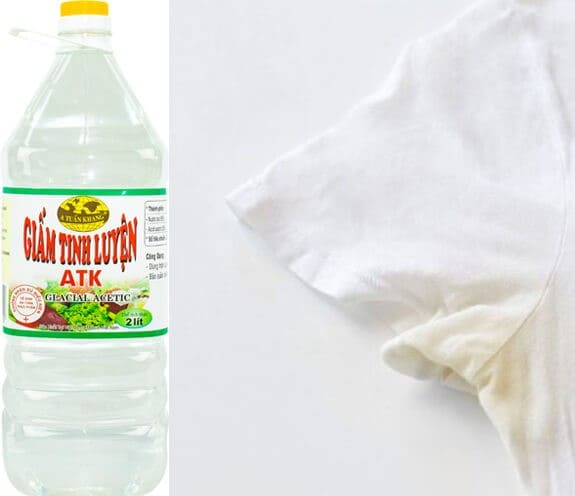 giấm giúp tẩy màu áo trắng