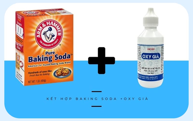 Kết hợp Baking Soda + Oxy già tẩy trắng quần áo