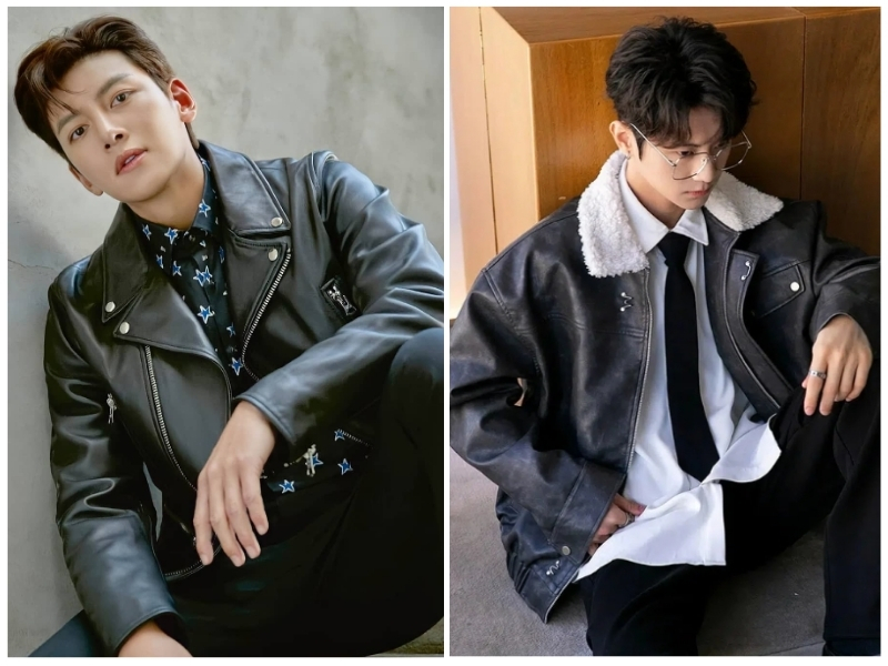 phối đồ với áo da nam