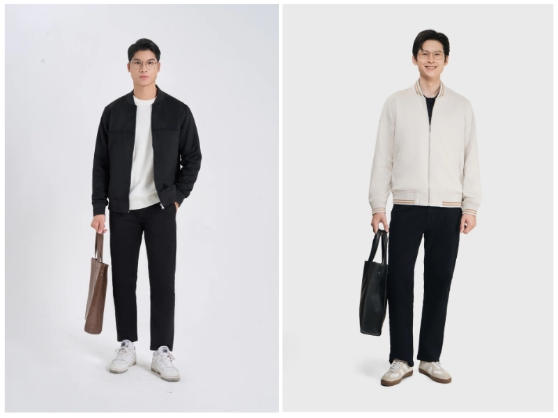 phối đồ với áo da nam