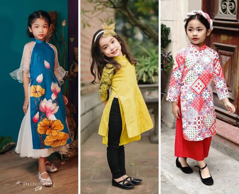 chọn màu áo dài cho bé