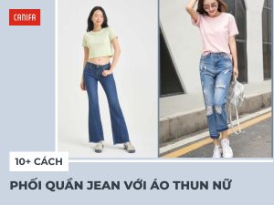 cách phối quần jean với áo thun nữ