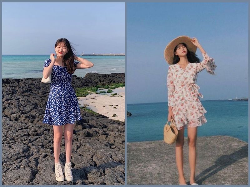 mẫu váy đi biển cho người thấp