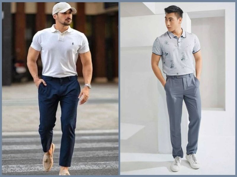  phối đồ với áo polo nam 