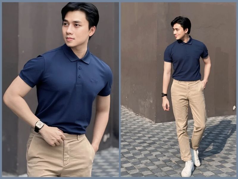  phối đồ với áo polo nam 