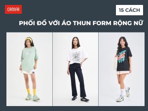 cách phối đồ với áo thun form rộng nữ