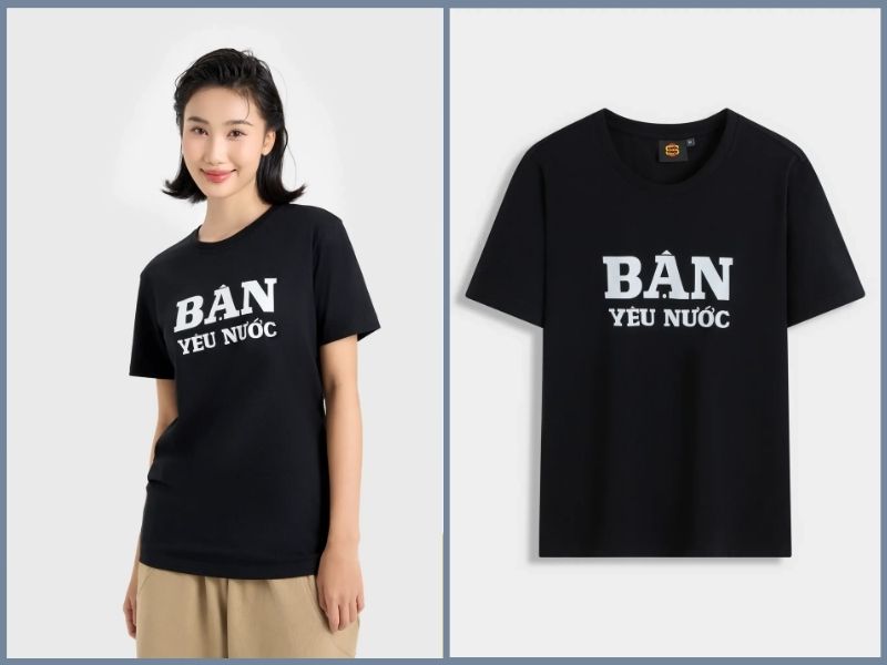 Áo thun đen mặc với quần màu gì nữ