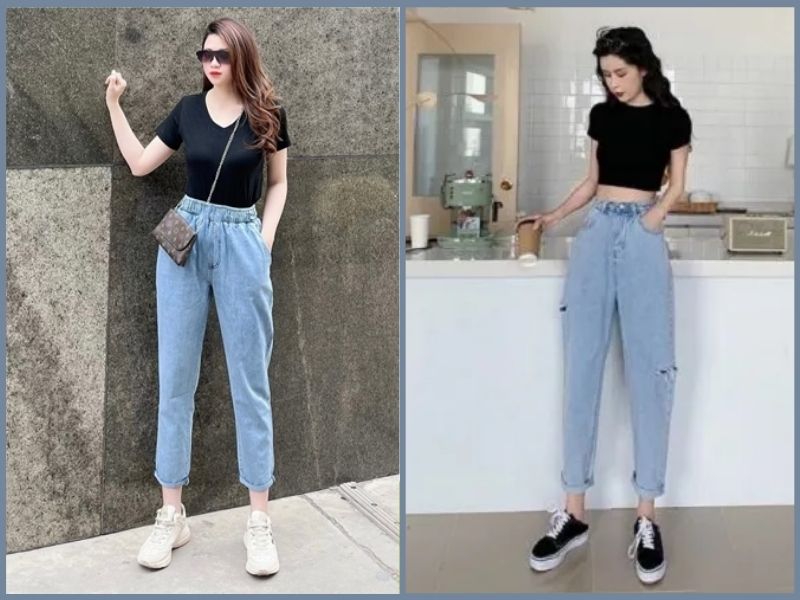 Áo thun đen mặc với quần màu gì nữ