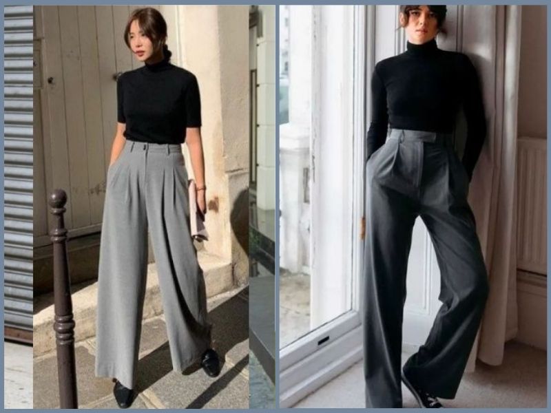 Áo thun đen mặc với quần màu gì nữ