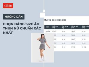 bảng size áo thun nữ