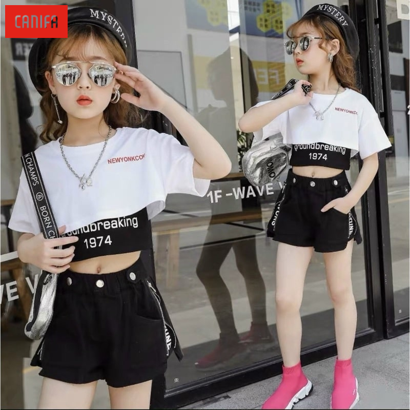 cách phối đồ với quần short bé gái