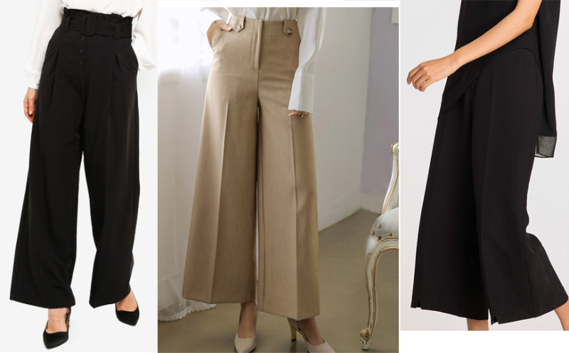 Quần ống rộng hoặc quần culottes 