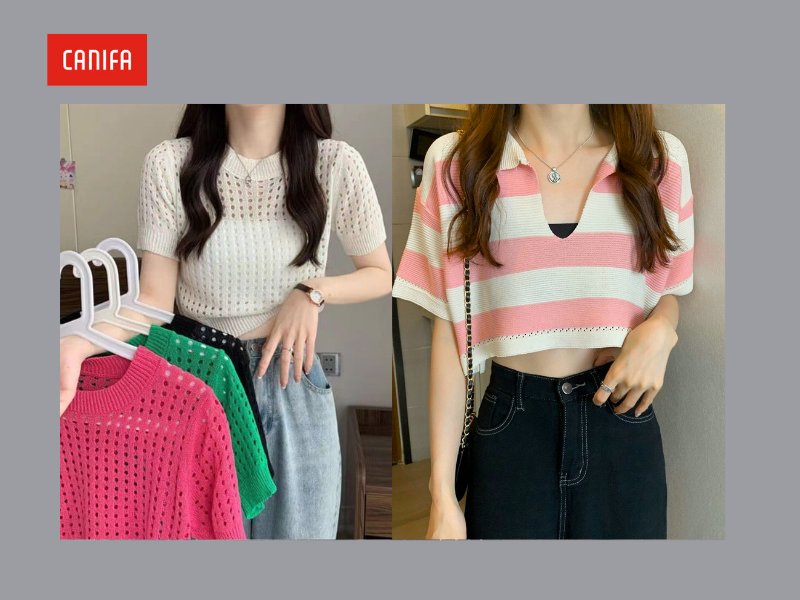 phối đồ với áo len croptop