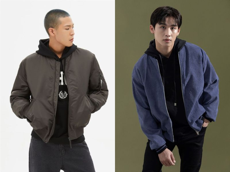 phối đồ với áo bomber nam