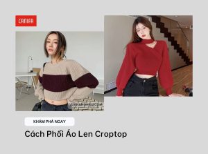 phối đồ với áo len croptop