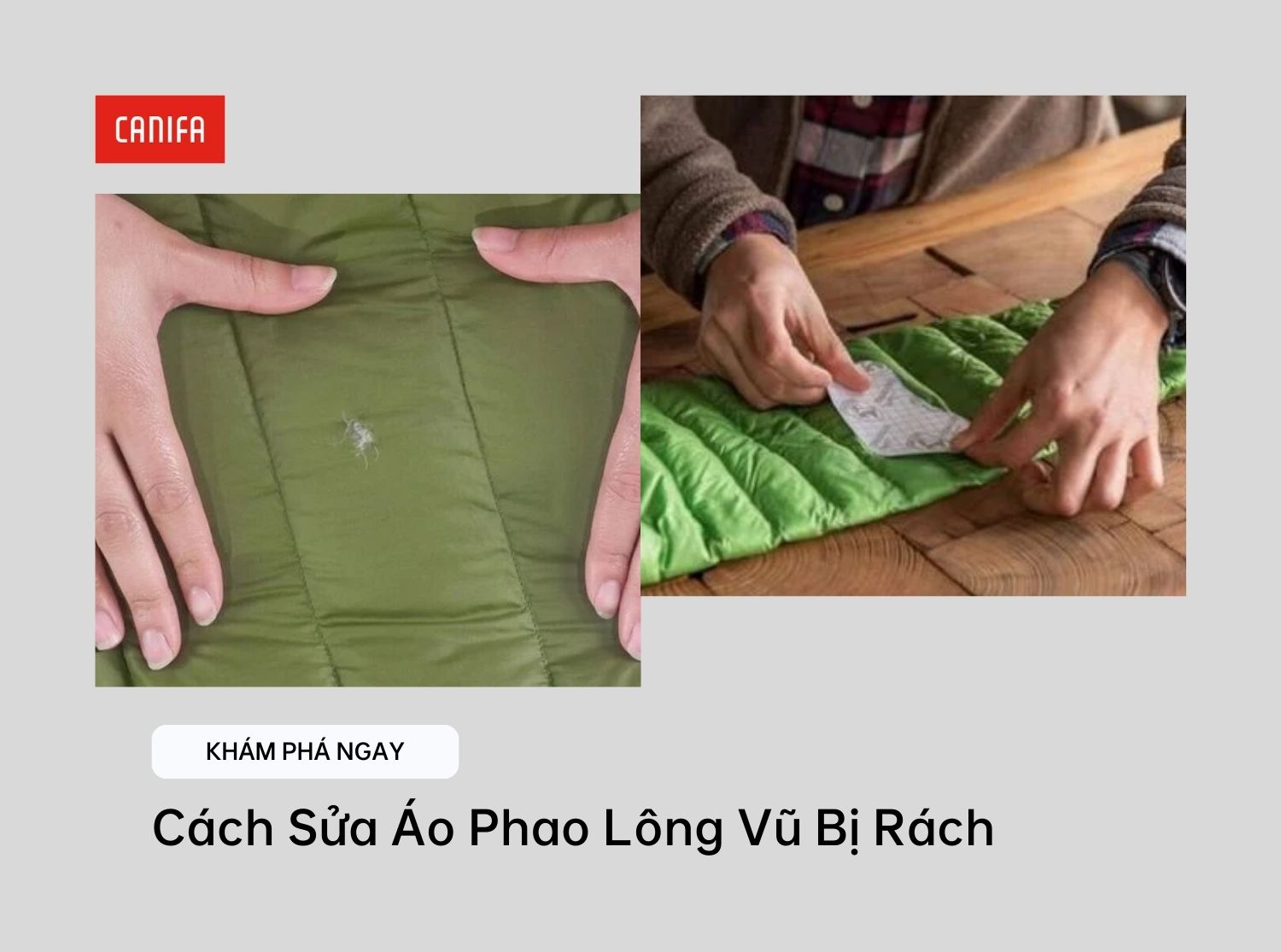 cách sửa áo phao lông vũ bị rách