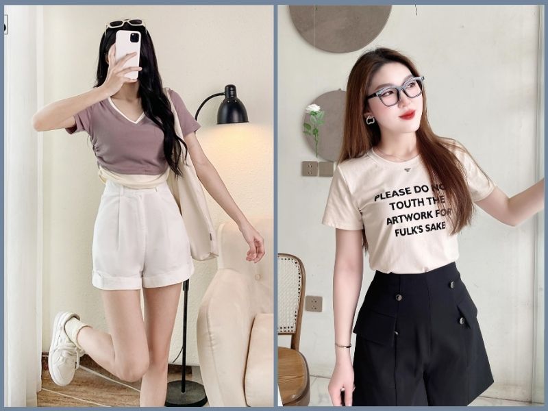 phối đồ cho nữ gầy thấp