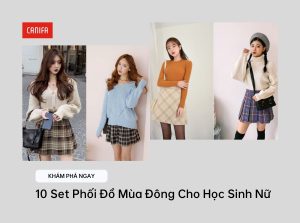 phối đồ mùa đông cho học sinh nữ