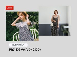 phối đồ với váy 2 dây