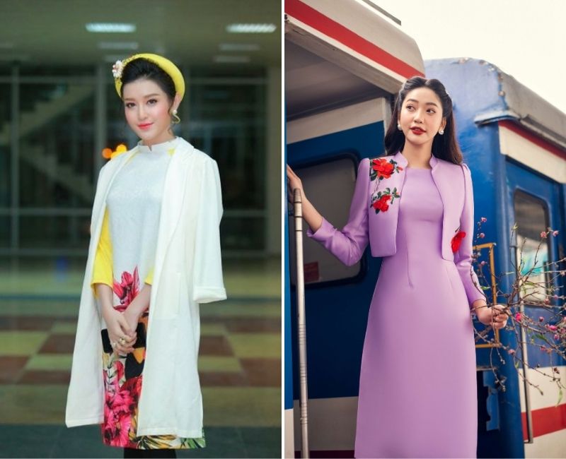 áo khoác mặc với áo dài áo khoác ngoài áo dài