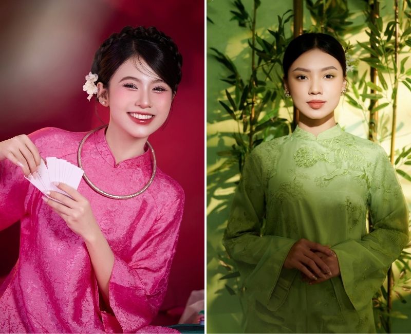 makeup và làm tóc khi chụp áo dài