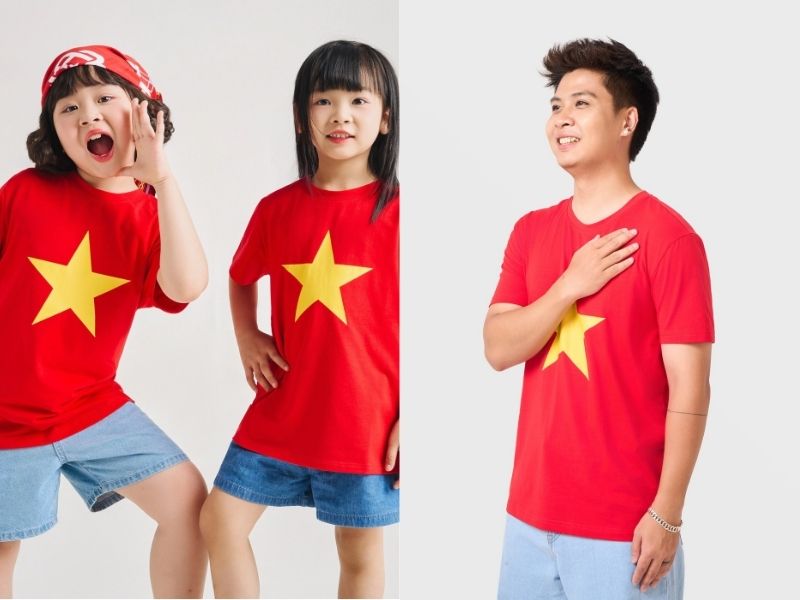 áo cờ đỏ sao vàng mặc với quần gì