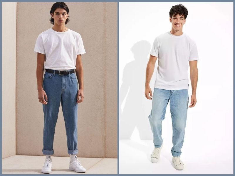 quần jean baggy phối với áo gì nam