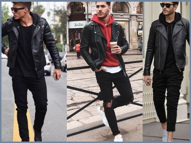 phối đồ với quần jean ôm mùa đông