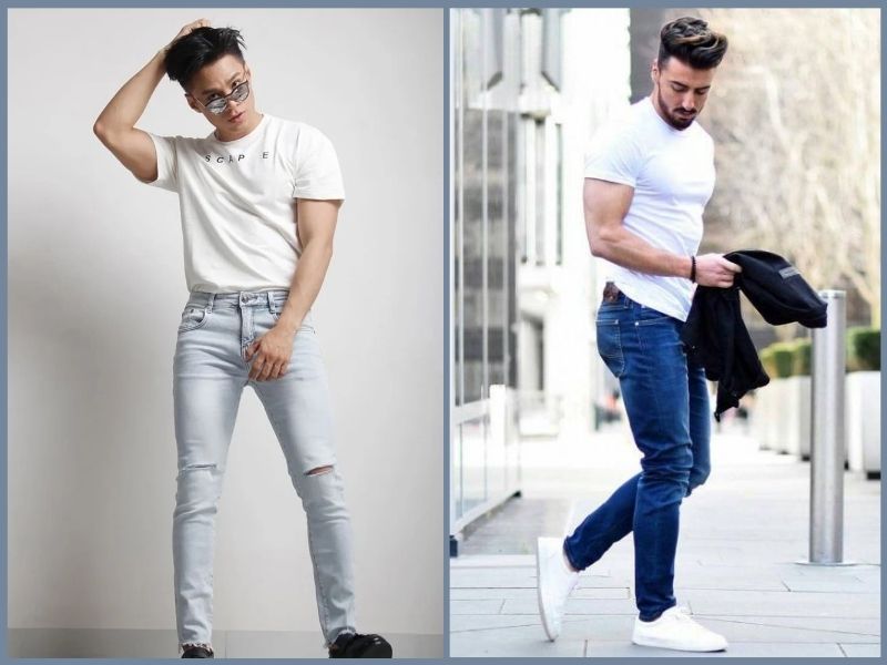 phối đồ với quần jean nam
