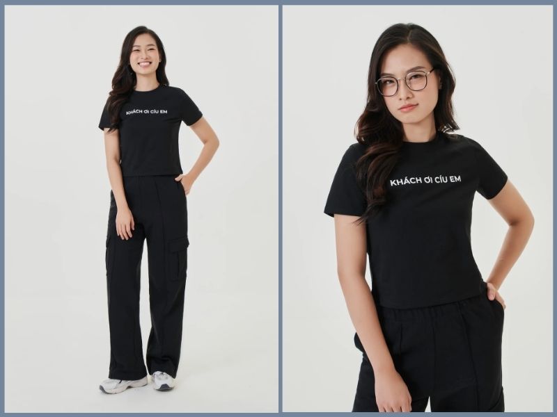 áo babytee mặc với quần gì