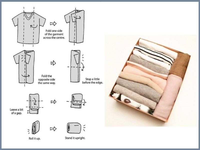Cách gấp áo thun 