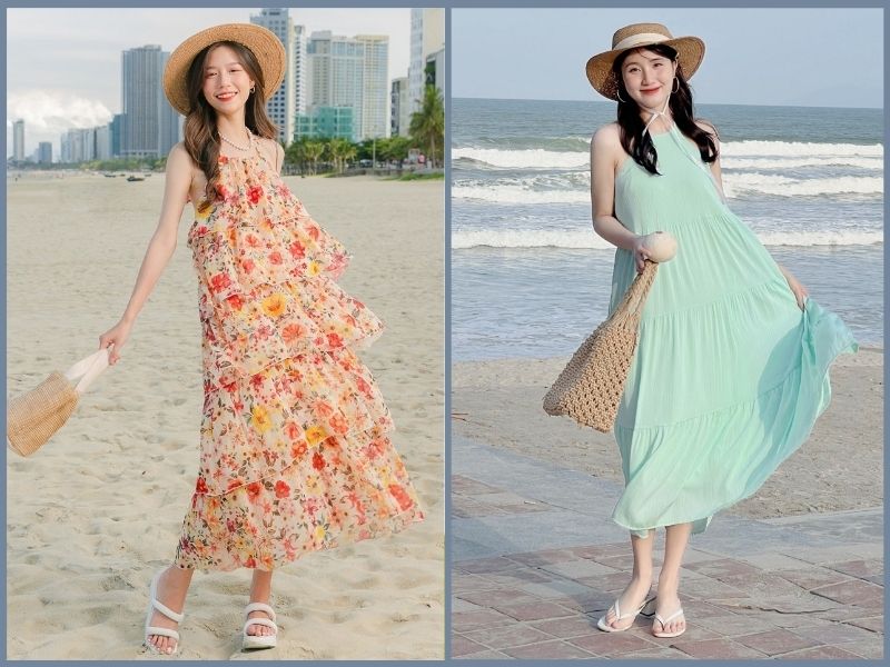 maxi đi biển cho nàng chân ngắn