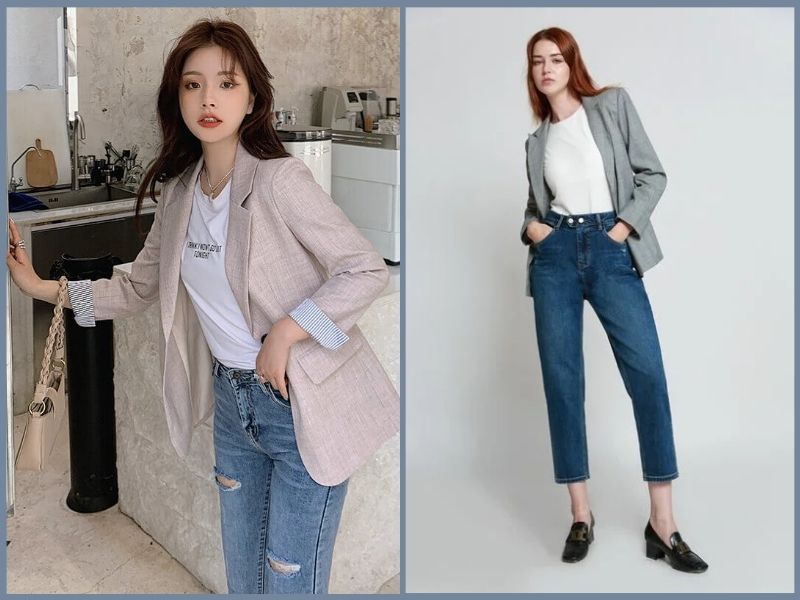 vest phối áo thun nữ