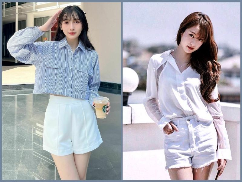 phối đồ với quần trắng nữ