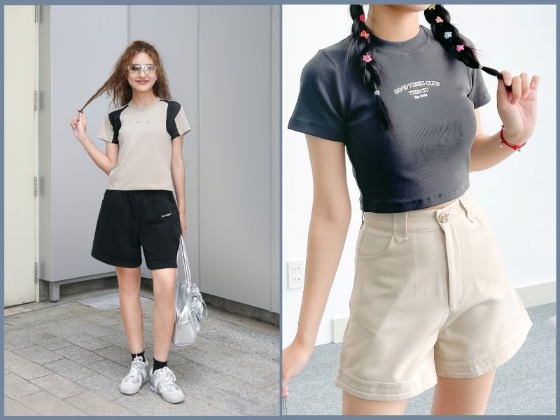 áo babytee mặc với quần gì