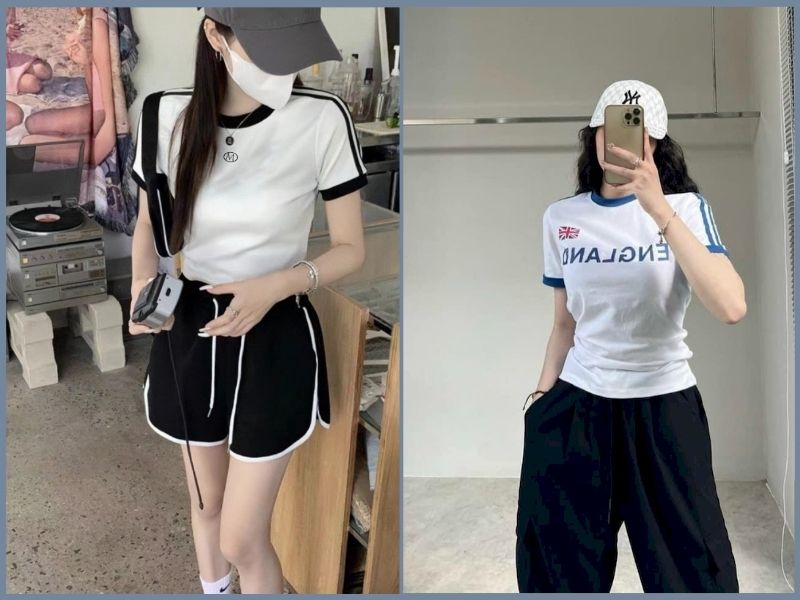 phối áo babytee quần thể thao
