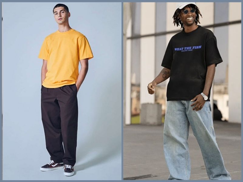 phối đồ với áo thun oversize nam