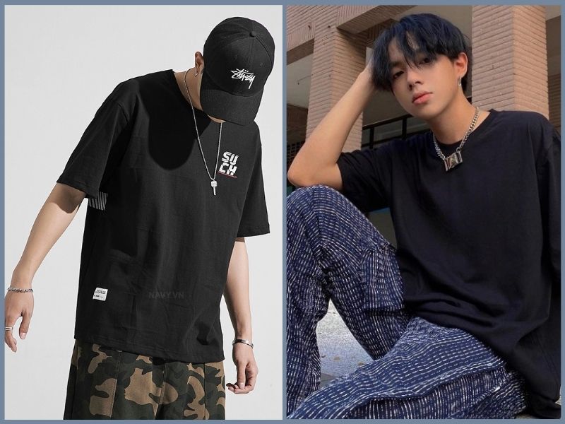 mix đồ với áo phông oversize nam