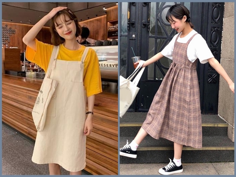 phối đồ với áo thun tay lỡ