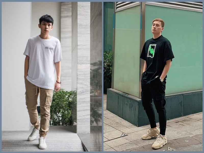 áo thun tay lỡ phối với quần gì
