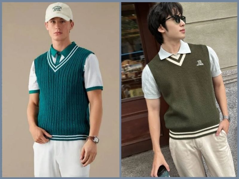 phối đồ với áo polo trắng nam