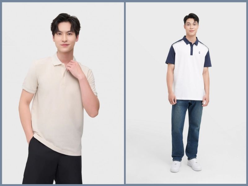 phối đồ với áo polo trắng nam