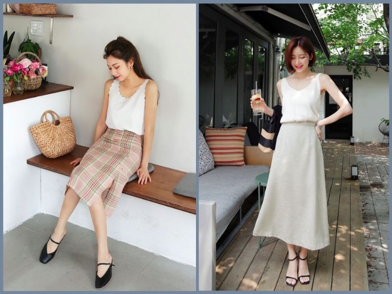 phối đồ phong cách hàn quốc mùa hè nữ