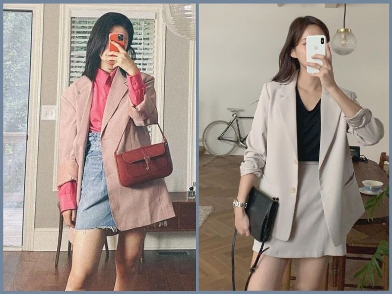 cách phối đồ với chân váy ngắn chữ a