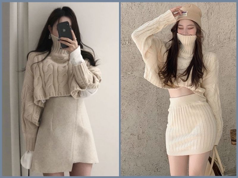 phối đồ với chân váy chữ a ngắn