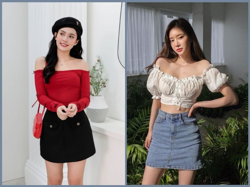 phối đồ với chân váy chữ a ngắn mùa hè