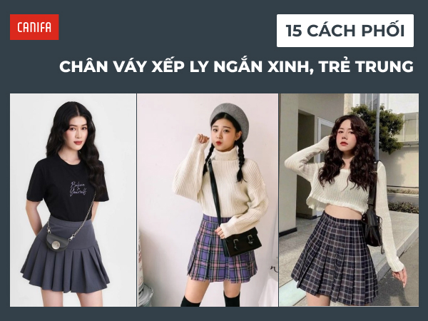 phối đồ với chân váy xếp ly ngắn