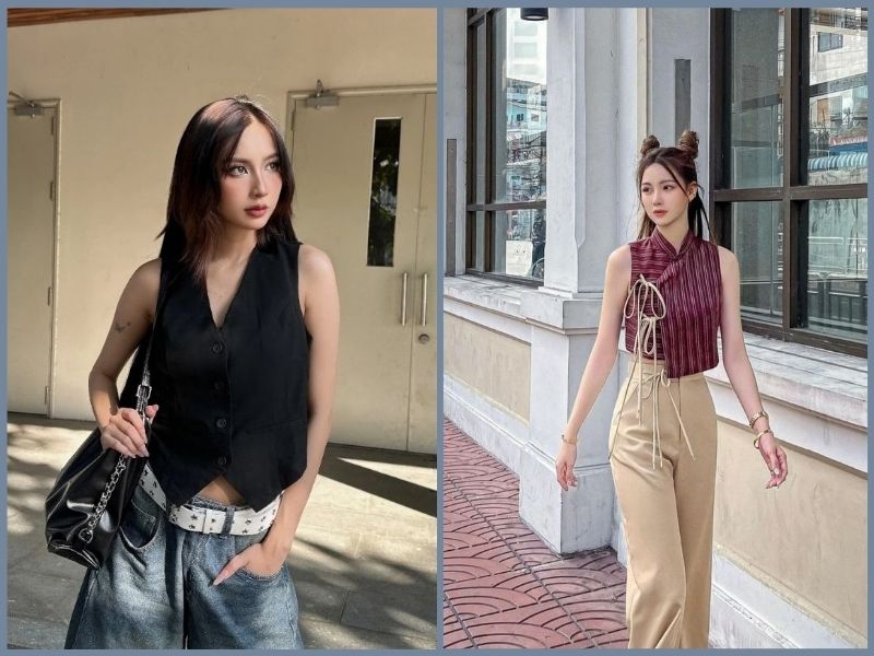 phối đồ với quần ống rộng cho người lùn