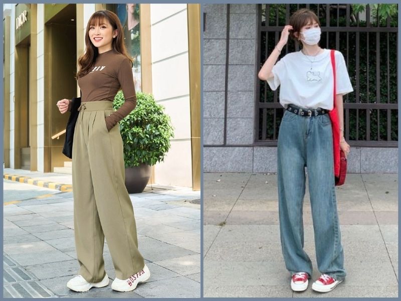 lùn có nên mặc quần ống rộng