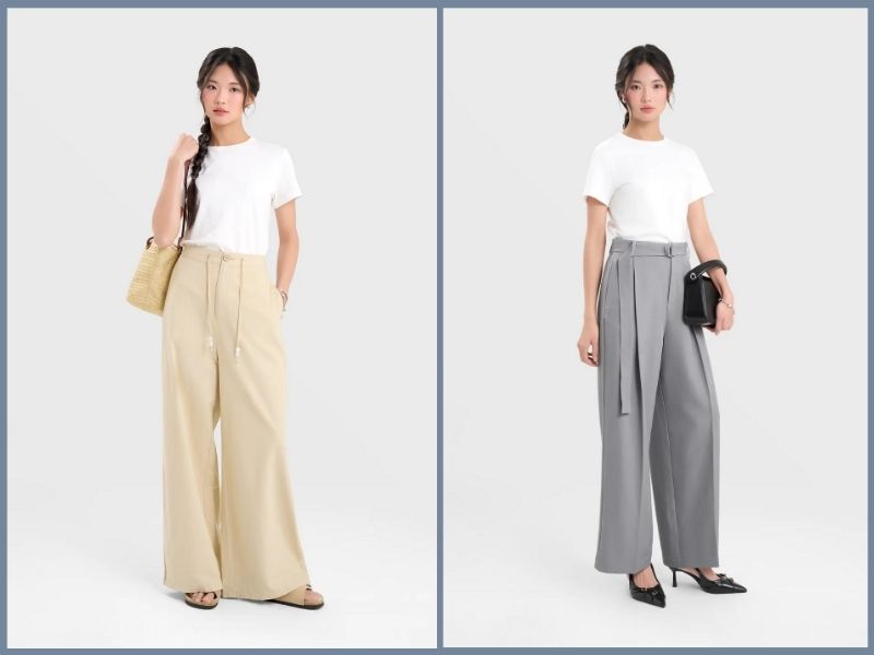 lùn 1m50 có nên mặc quần ống rộng